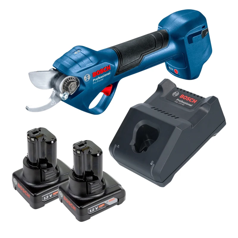 Bosch Pro Pruner Professional Akku Astschere 12 V + 2x Akku 4,0 Ah + Ladegerät