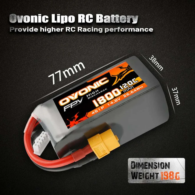 Ovonic 4S 1800mAh 120C 14,8V XT60 LiPo Akkupack