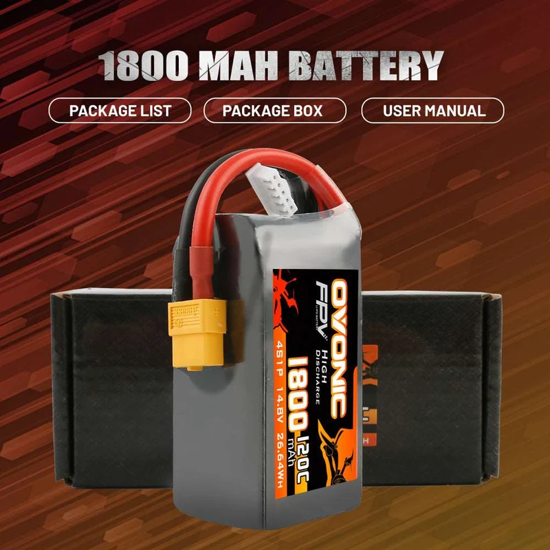 Ovonic 4S 1800mAh 120C 14,8V XT60 LiPo Akkupack