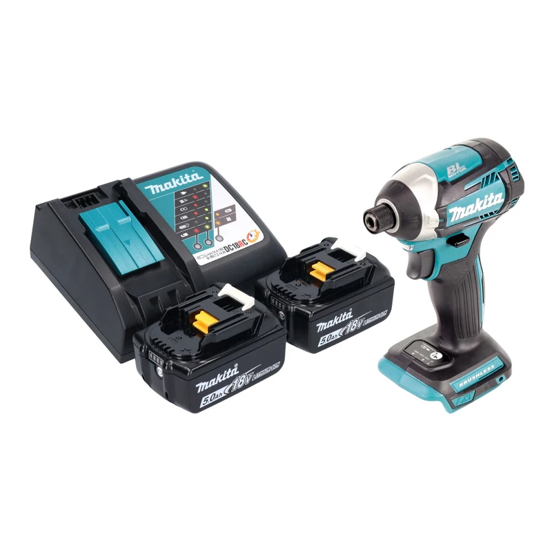 Makita DTD 154 RT Akku Schlagschrauber 18 V 175 Nm 1/4" Brushless + 2x Akku 5,0 Ah + Ladegerät