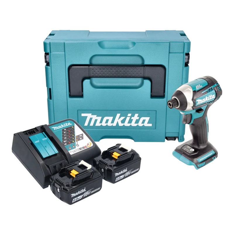 Makita DTD 154 RGJ Akku Schlagschrauber 18 V 175 Nm 1/4" Brushless + 2x Akku 6,0 Ah + Ladegerät + Makpac