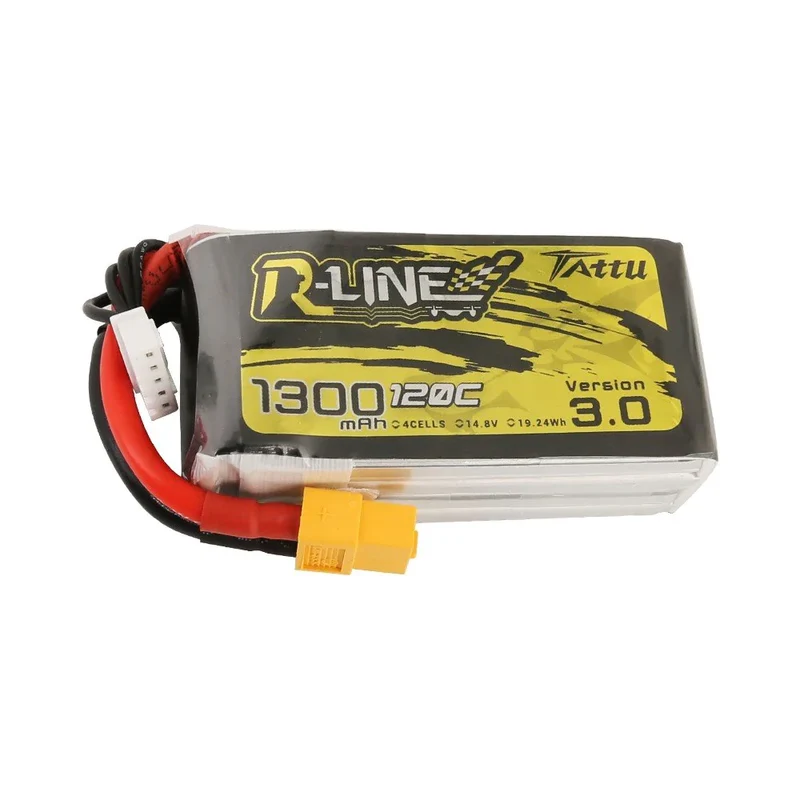 Tattu R-Line Version 3.0 1300mAh 14.8V 120C 4S1P Lipo Akku mit XT60 Stecker