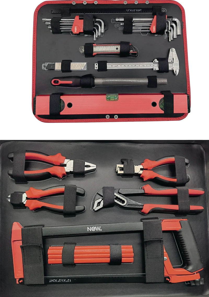 NOW Werkzeugsortiment 148-teilig – Kompletter Werkzeugkoffer mit Aluminiumrahmen & Fahrgestell