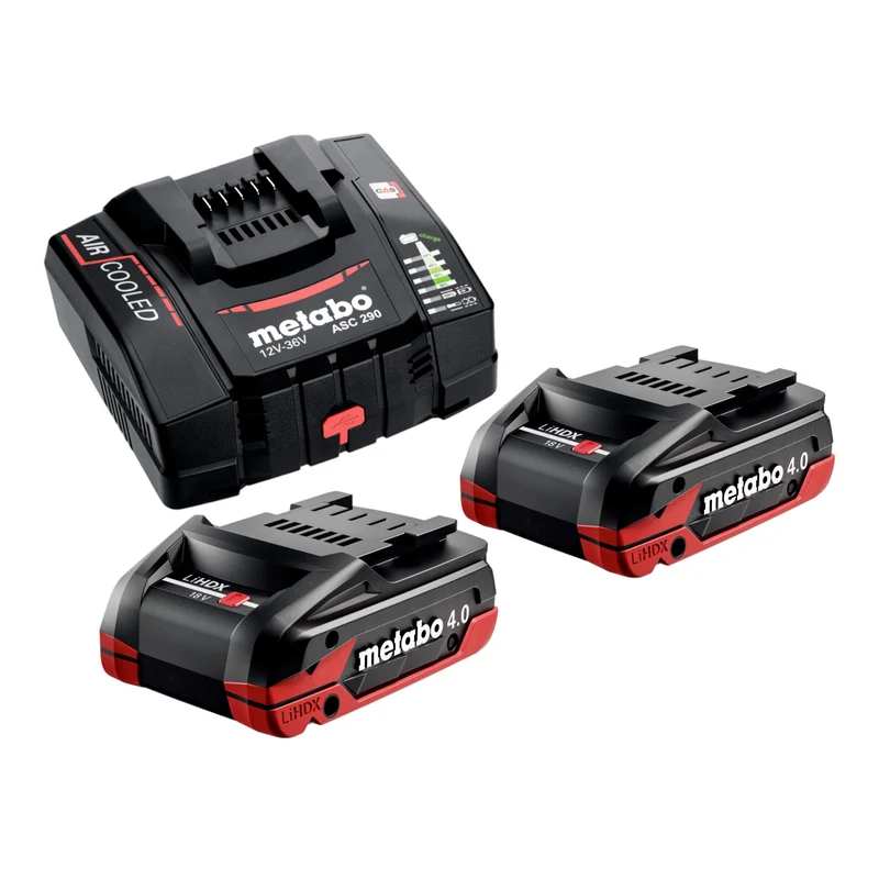 Metabo Basis Set 2x LiHDX Akkupack 18 V 4,0 Ah Akku ( 2x 624974000 ) + ASC 290 Ladegerät ( 627370000 )