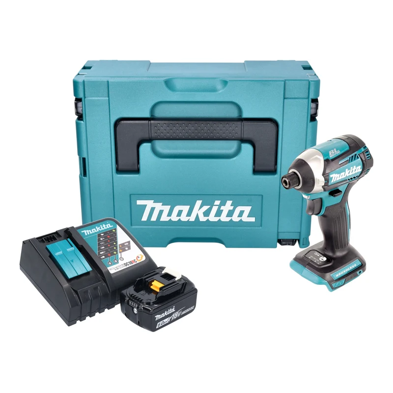 Makita DTD 154 RG1J Akku Schlagschrauber 18 V 175 Nm 1/4" Brushless + 1x Akku 6,0 Ah + Ladegerät + Makpac