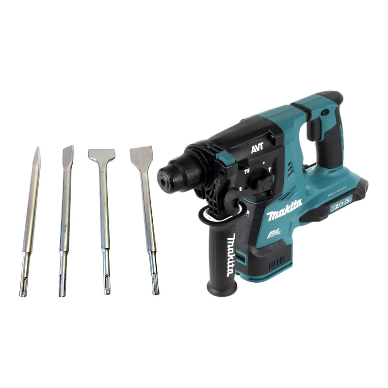 Makita DHR 280 Z Akku Bohrhammer 36 V ( 2x 18 V ) 2,8 J SDS-Plus Brushless + 4 tlg. Meißel Set - ohne Akku, ohne Ladegerät