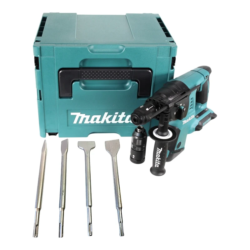 Makita DHR 264 ZJ Akku Bohrhammer 36 V ( 2x 18 V ) 3,0 J SDS-Plus + 4 tlg. Meißel Set + Makpac - ohne Akku, ohne Ladegerät