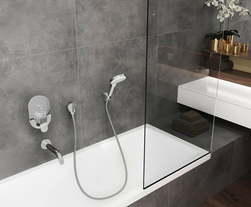 HANSGROHE Brauseset VERNIS Blend Vario/Porter Chrom – Handbrause mit 2 Strahlarten & 1600 mm Schlauch
