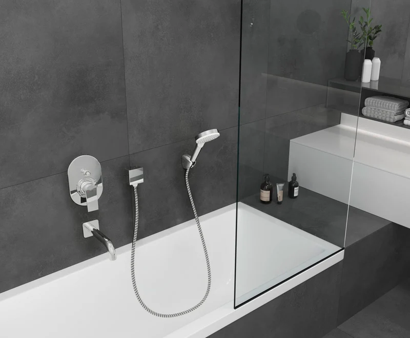 HANSGROHE Brauseset VERNIS Blend Vario/Porter Chrom – Handbrause mit 2 Strahlarten & 1600 mm Schlauch