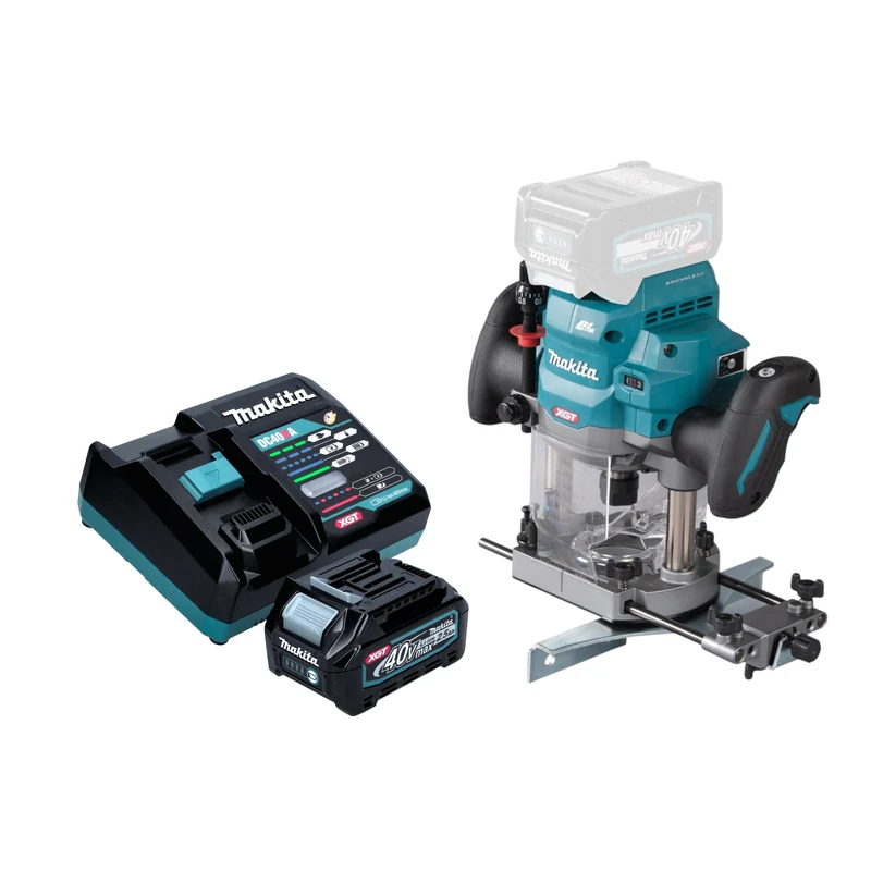 Makita RP 001 GD101 Akku Oberfräse 40 V max. 12 mm Brushless + 1x Akku 2,5 Ah + Ladegerät