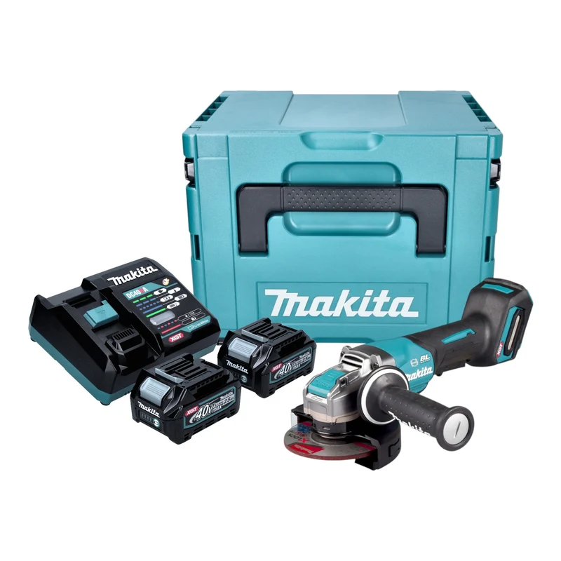 Makita GA 047 GD201 Akku Winkelschleifer 40 V max. 125 mm X-LOCK Brushless + 2x Akku 2,5 Ah + Ladegerät + Makpac