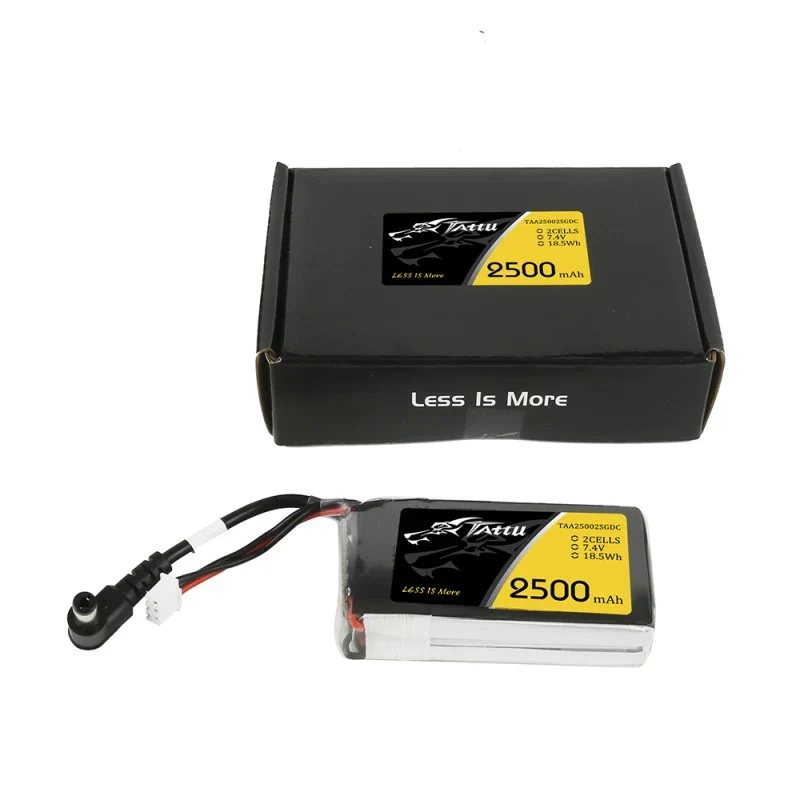Tattu 2500mAh 2S 7.4V Ersatz-Lipo-Akku mit DC5,5mm Stecker für Fatshark Goggles
