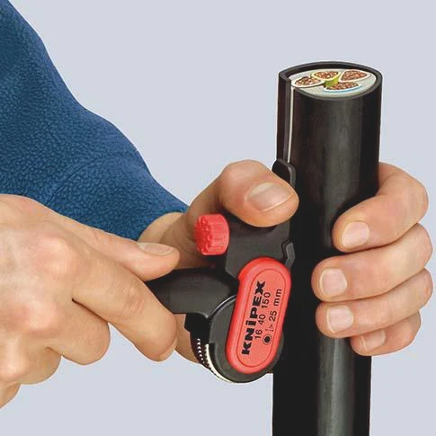 KNIPEX Abmantelungswerkzeug 150 mm – für Rundkabel ab Ø 25 mm, Schnitttiefe bis 5 mm