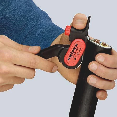 KNIPEX Abmantelungswerkzeug 150 mm – für Rundkabel ab Ø 25 mm, Schnitttiefe bis 5 mm