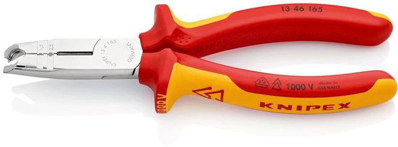 KNIPEX Abmantelungszange 165 mm VDE-isoliert für Rund- und Feuchtraumkabel