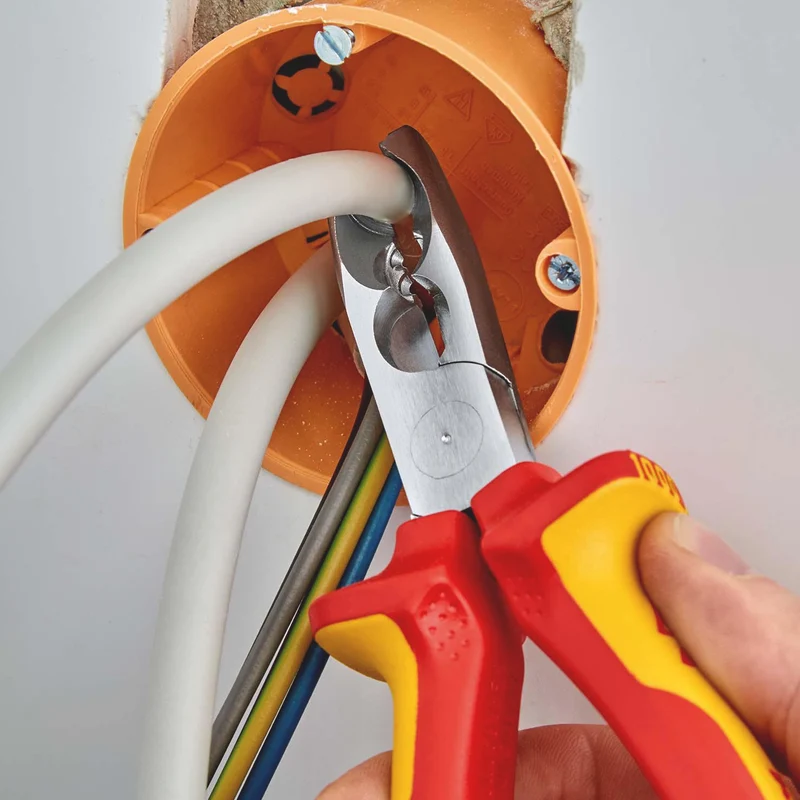 KNIPEX Abmantelungszange 165 mm VDE-isoliert für Rund- und Feuchtraumkabel