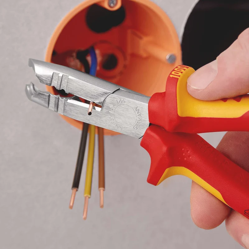 KNIPEX Abmantelungszange 165 mm VDE-isoliert für Rund- und Feuchtraumkabel