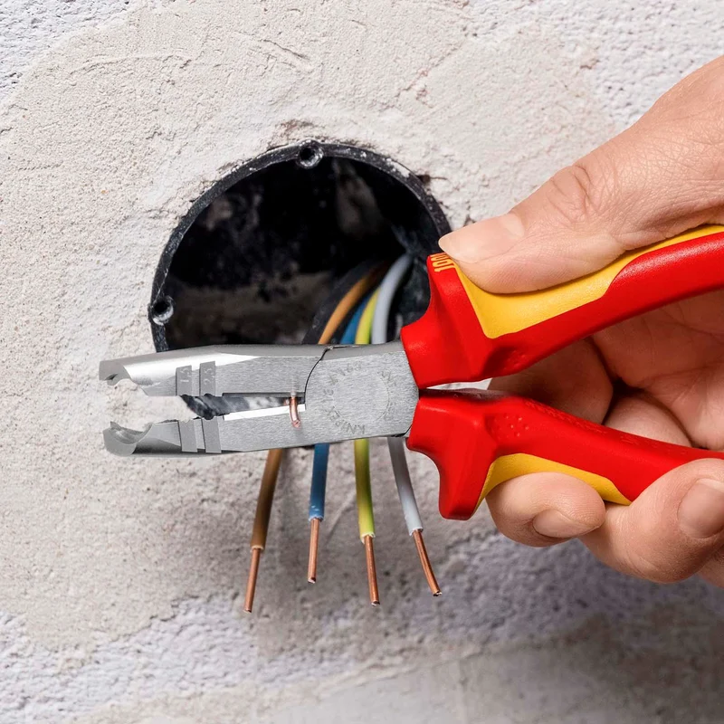KNIPEX Abmantelungszange 165 mm VDE-isoliert für Rund- und Feuchtraumkabel