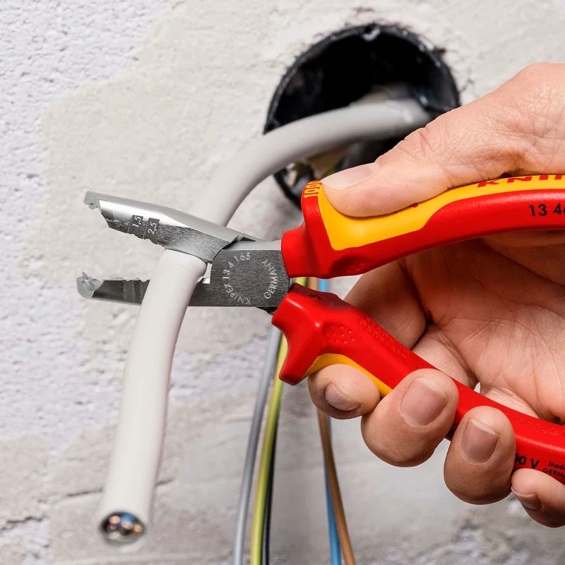 KNIPEX Abmantelungszange 165 mm VDE-isoliert für Rund- und Feuchtraumkabel