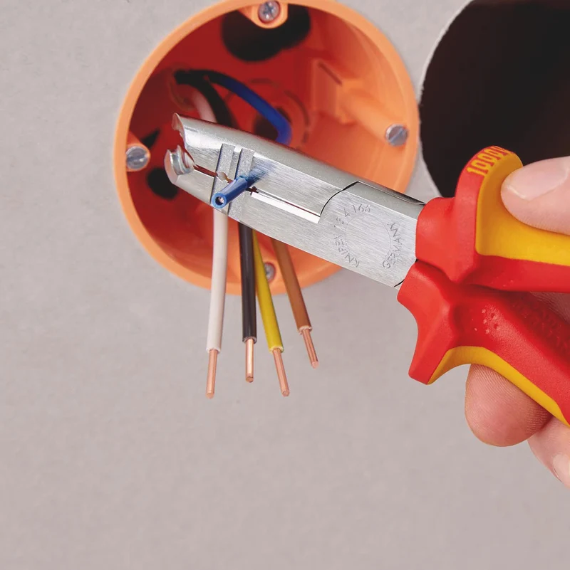 KNIPEX Abmantelungszange 165 mm VDE-isoliert für Rund- und Feuchtraumkabel