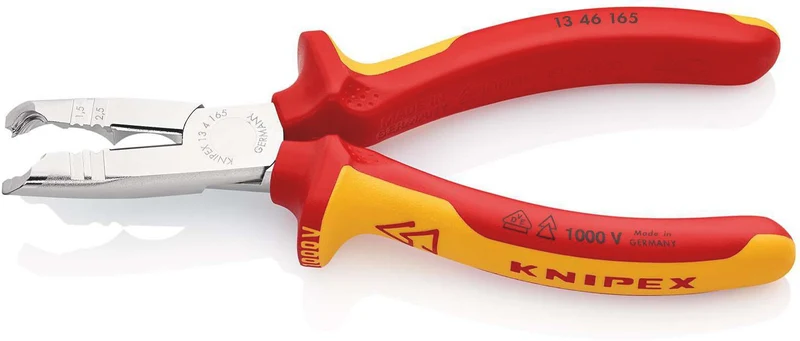 KNIPEX Abmantelungszange 165 mm VDE-isoliert für Rund- und Feuchtraumkabel