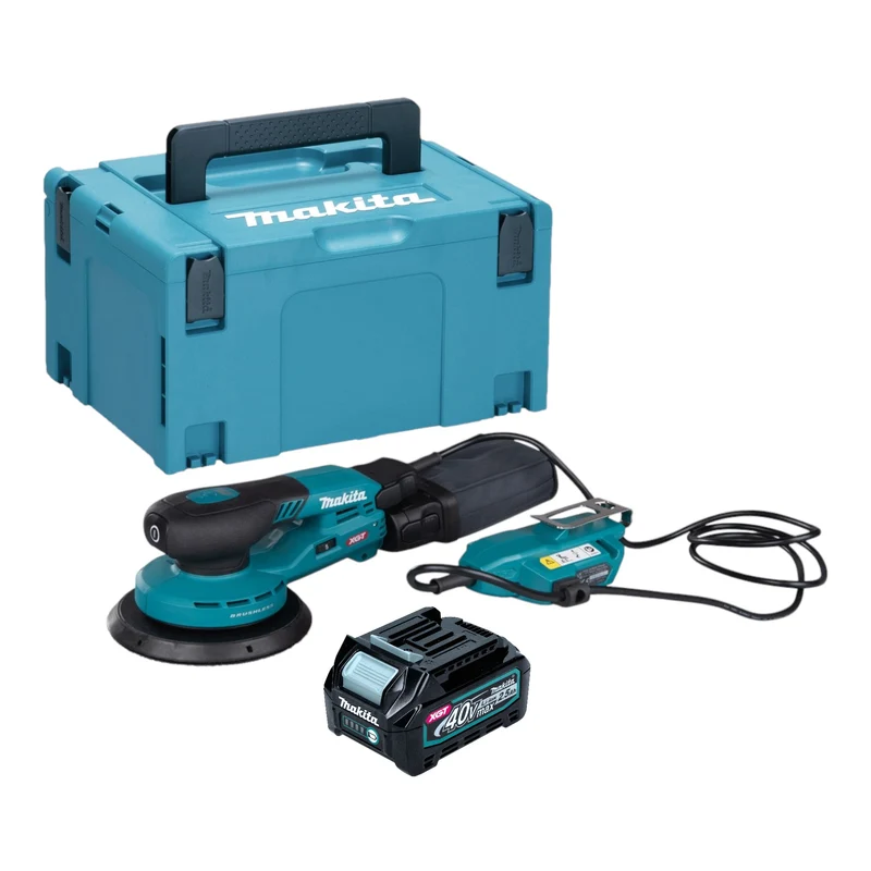 Makita BO 002 CGD101 Akku Exzenterschleifer 40 V max. 150 mm 5,0 mm Hub Brushless + 1x Akku 2,5 Ah + Makpac - ohne Ladegerät