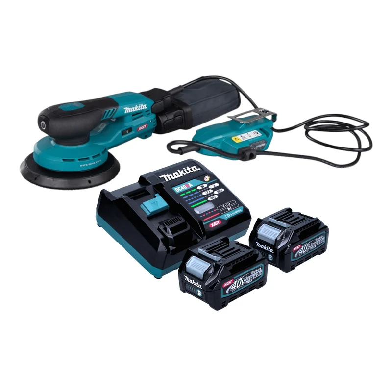 Makita BO 002 CGD201 Akku Exzenterschleifer 40 V max. 150 mm 5,0 mm Hub Brushless + 2x Akku 2,5 Ah + Ladegerät