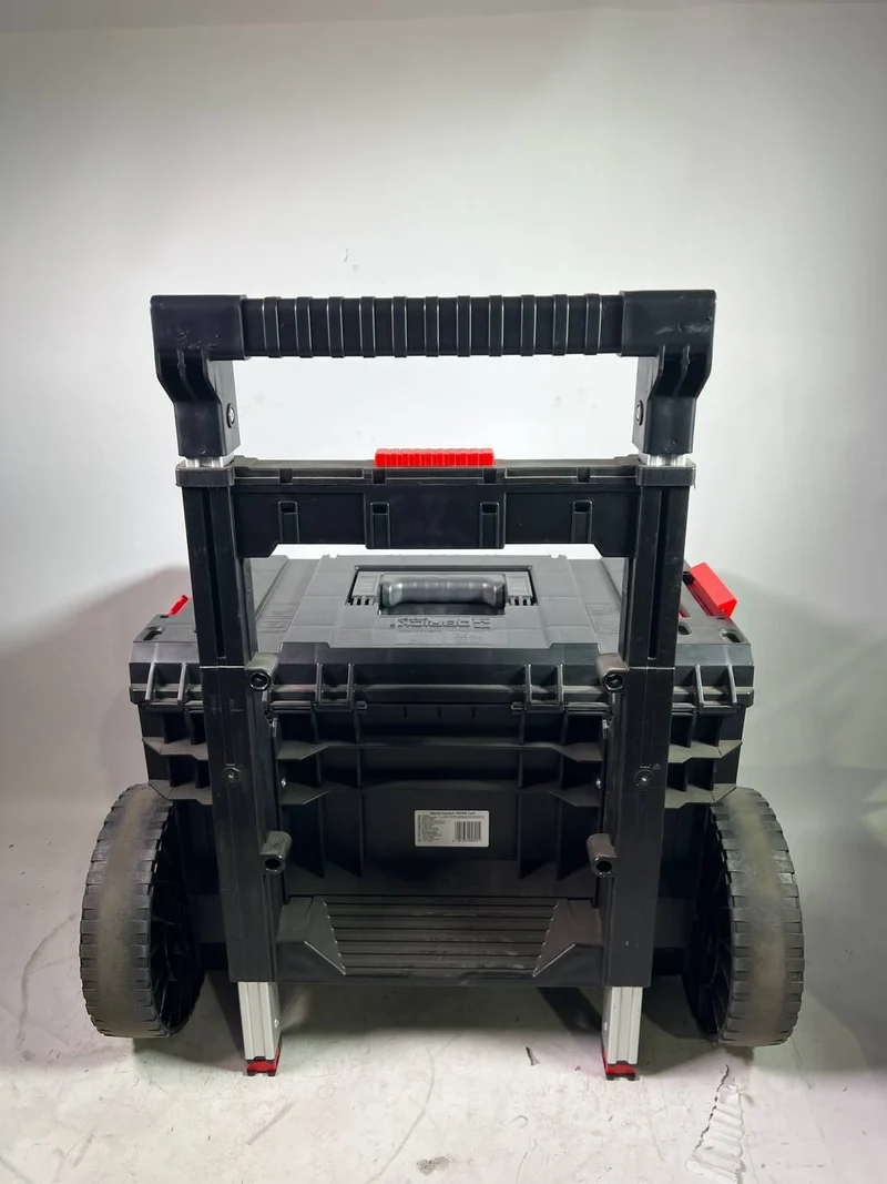Qbrick System PRIME Cart Trolley stapelbar 590 x 425 x 660 mm 37 l IP66 100 kg belastbar mit Doppelteleskopstiel aus Aluminium - Leicht Gebraucht