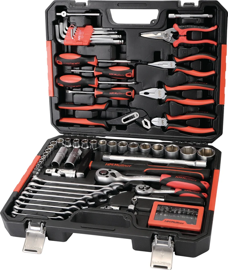 MÜLLNER Werkzeugsortiment 96-teilig – Komplettset für Handwerk und Haushalt im Kunststoffkoffer