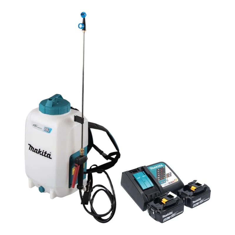 Makita DUS 158 RM2 Akku Druckspritze 18 V 15 l 5,0 bar + 2x Akku 4,0 Ah + Ladegerät
