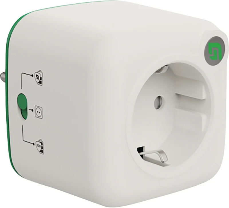 JÄGER DIREKT Steckdosenadapter Akku Life Guard 16 A 110-230 V Weiß – Verlängert Akkulebensdauer