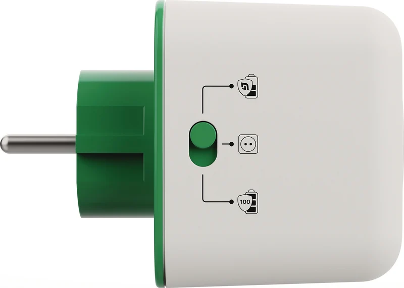 JÄGER DIREKT Steckdosenadapter Akku Life Guard 16 A 110-230 V Weiß – Verlängert Akkulebensdauer