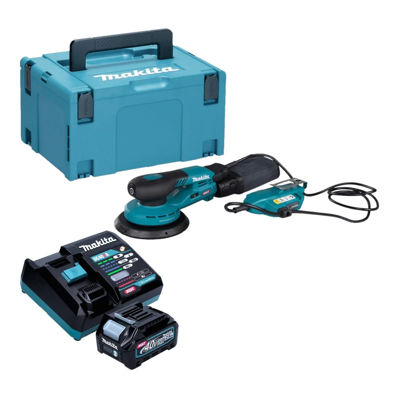 Makita BO 002 CGD101 Akku Exzenterschleifer 40 V max. 150 mm 5,0 mm Hub Brushless + 1x Akku 2,5 Ah + Ladegerät + Makpac