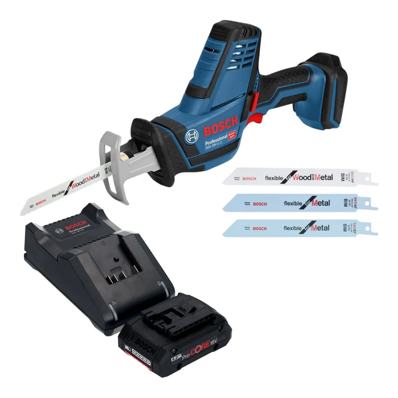 Bosch GSA 18V-LI C Professional Akku Reciprosäge Säbelsäge 18 V + 1x ProCORE Akku 4,0 Ah + Ladegerät
