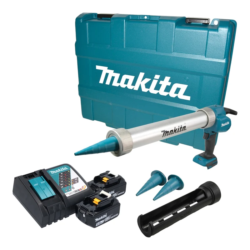 Makita DCG 180 RTXK Akku Kartuschenpistole 18 V 300 / 600 ml + 2x Akku 5,0 Ah + Ladegerät + Koffer