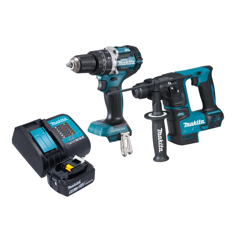 Makita DLX 2278 ST1 Akku Kombo Kit + DHP 484 Schlagbohrschrauber 54 Nm + DHR 171 Bohrhammer 1,2 J + 1x Akku 5,0 Ah + Ladegerät