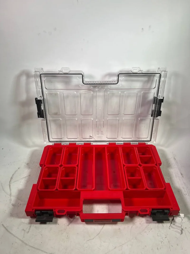 Qbrick System ONE Organizer L 2.0 RED ULTRA HD stapelbar 531 x 379 x 77 mm 6 l IP66 mit 10 Inlays - Leicht Gebraucht