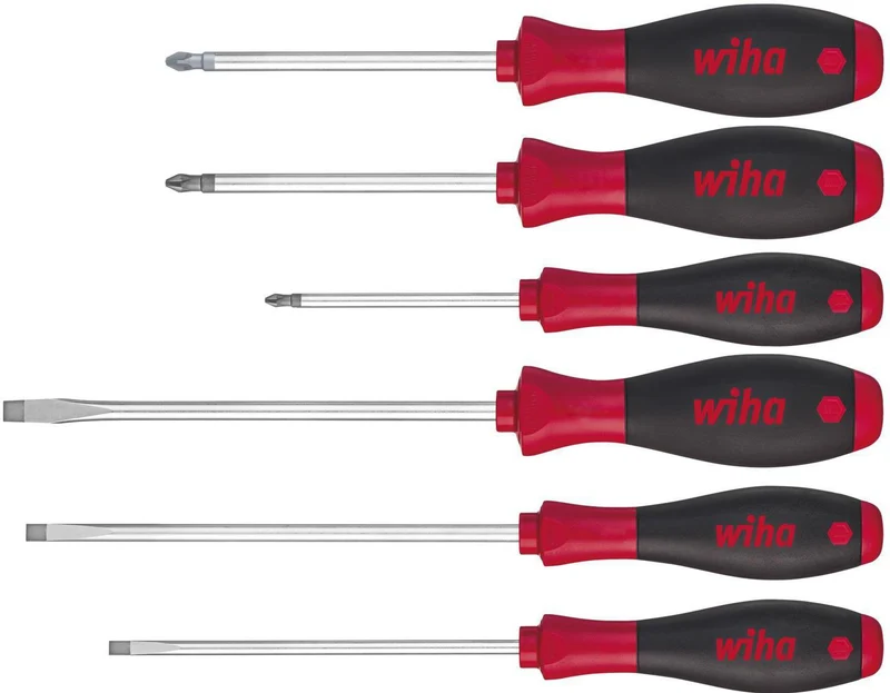 Wiha Schraubendrehersatz 302 HK6 01 6-teilig Schlitz/PH/PZD mit SoftFinish Mehrkomponentengriff