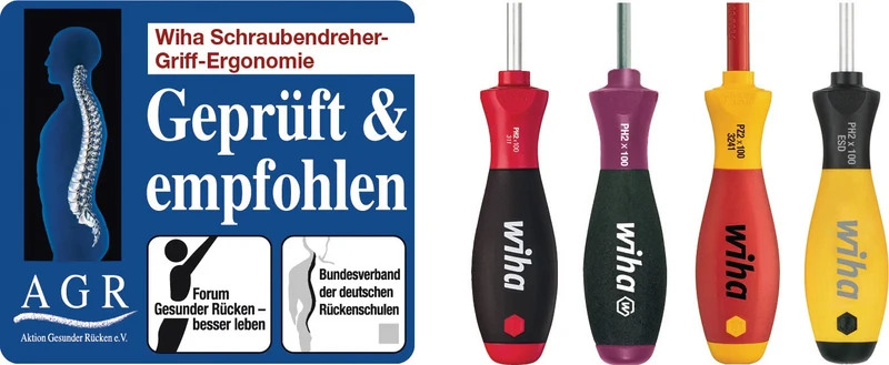 Wiha Schraubendrehersatz 302 HK6 01 6-teilig Schlitz/PH/PZD mit SoftFinish Mehrkomponentengriff