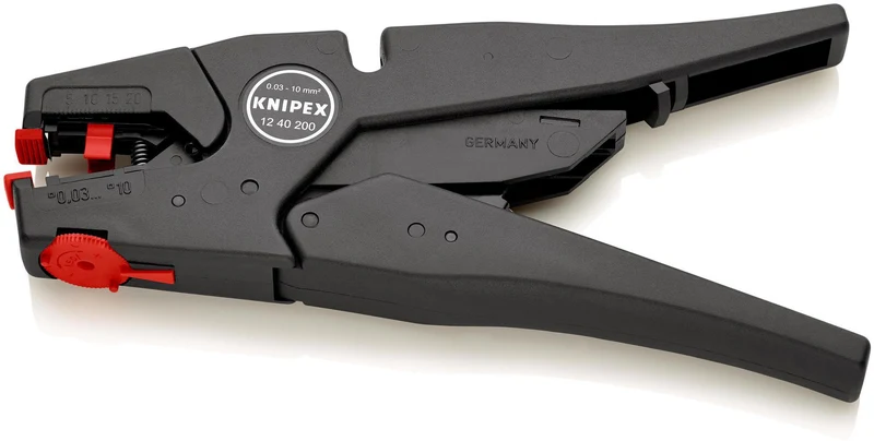KNIPEX Automatikabisolierzange EvoStrip 200 mm für 0,03-10 mm² – selbsteinstellend, mit Drahtschneider