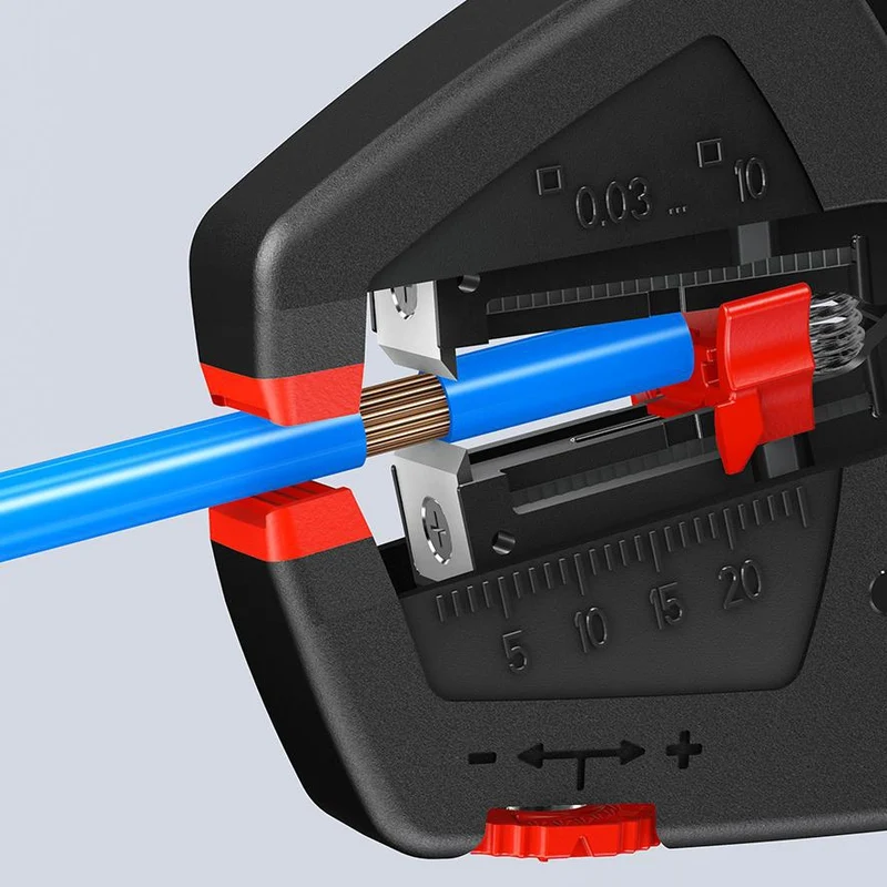 KNIPEX Automatikabisolierzange EvoStrip 200 mm für 0,03-10 mm² – selbsteinstellend, mit Drahtschneider