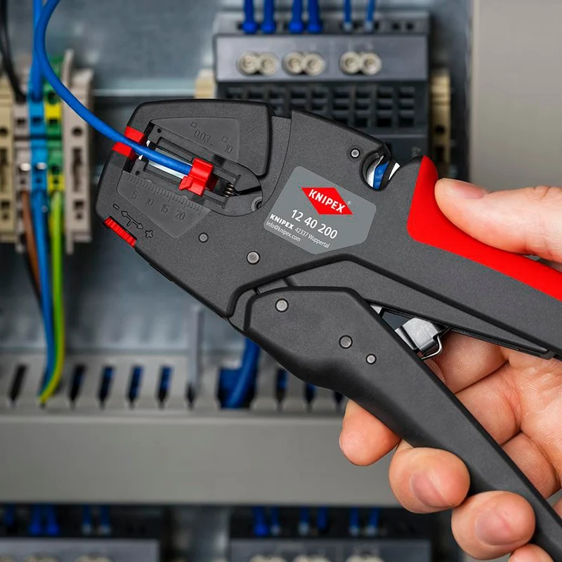 KNIPEX Automatikabisolierzange EvoStrip 200 mm für 0,03-10 mm² – selbsteinstellend, mit Drahtschneider