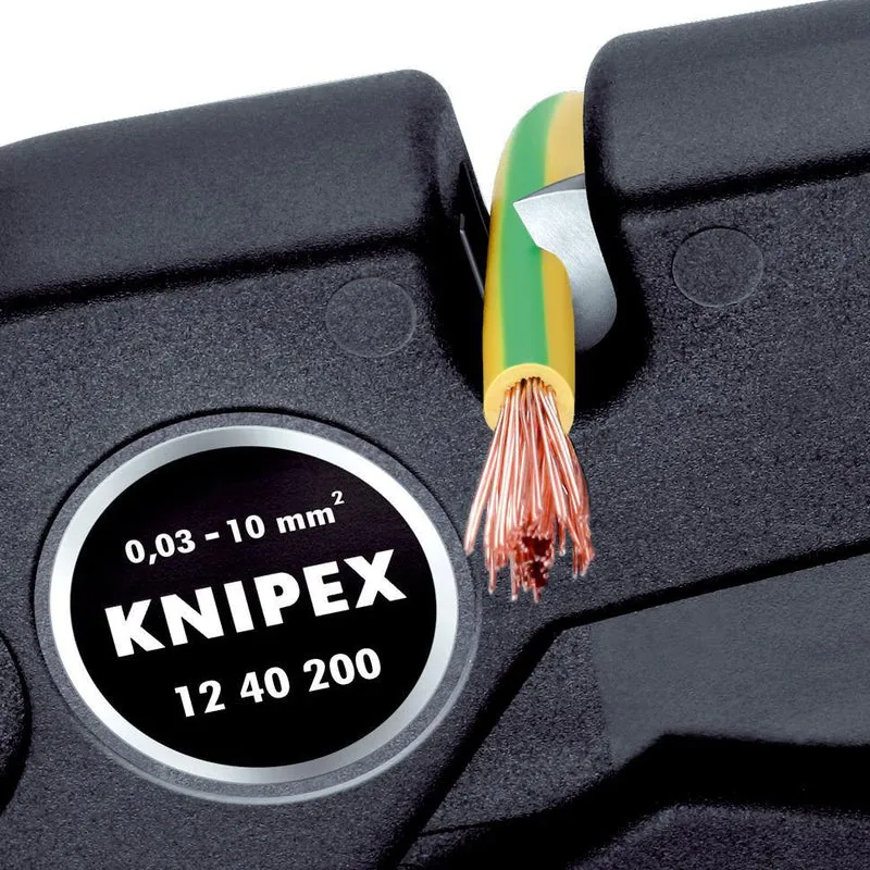 KNIPEX Automatikabisolierzange EvoStrip 200 mm für 0,03-10 mm² – selbsteinstellend, mit Drahtschneider