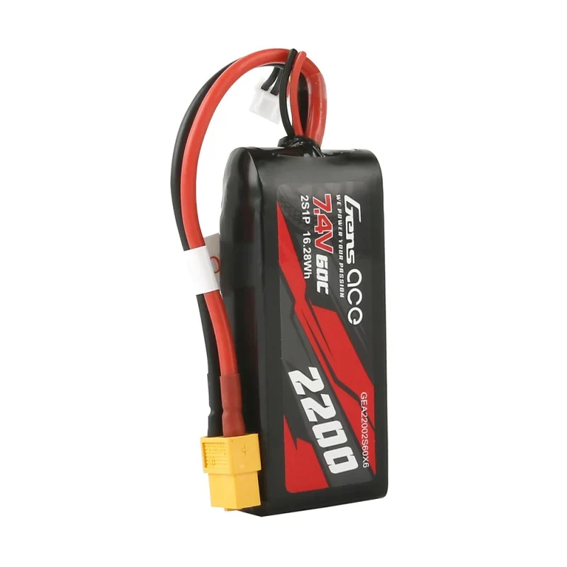 Gens Ace 2200mAh 7,4V 60C 2S1P Lipo Akku mit XT60 Stecker