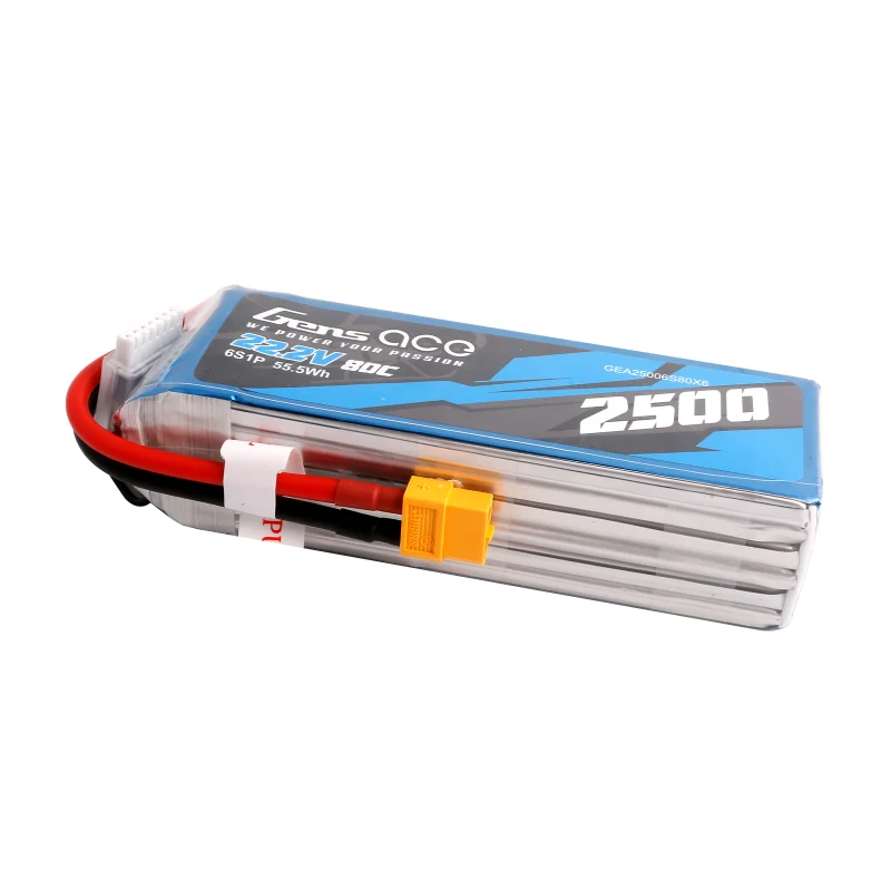Gens Ace 2500mAh 22,2V 80C 6S1P Lipo Akkupack mit XT60 Stecker