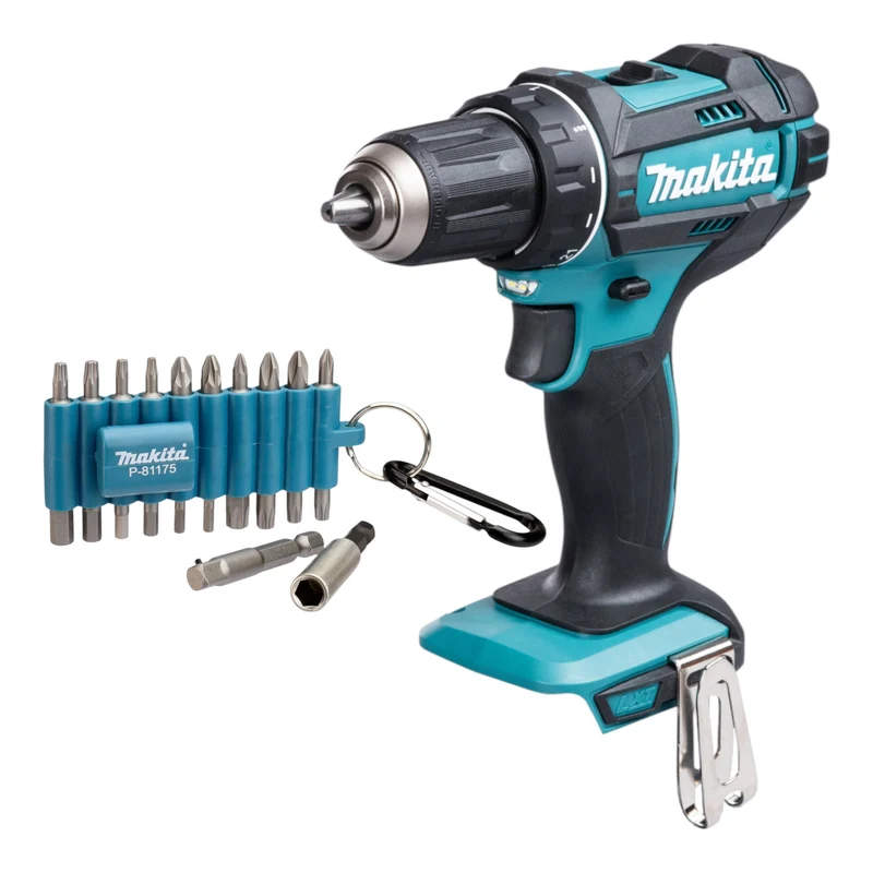 Makita DDF 482 Z Akku Bohrschrauber 18 V 62 Nm + 22 tlg. Bit Set - ohne Akku, ohne Ladegerät