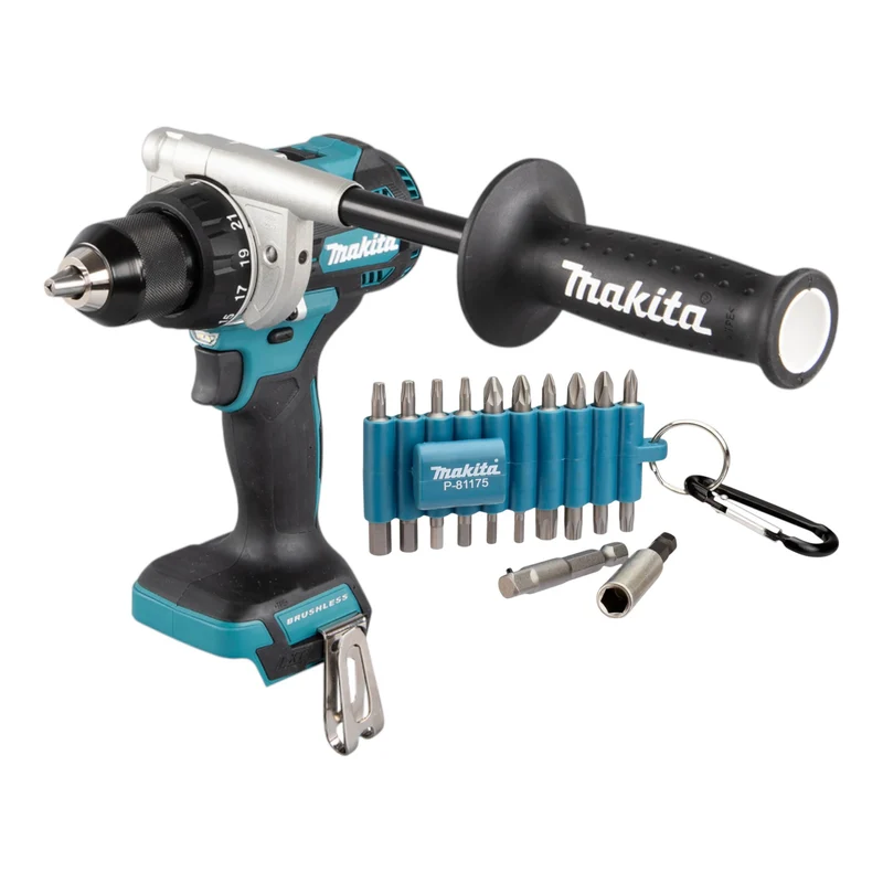 Makita DDF 486 Z Akku Bohrschrauber 18 V 130 Nm Brushless + 22 tlg. Bit Set - ohne Akku, ohne Ladegerät