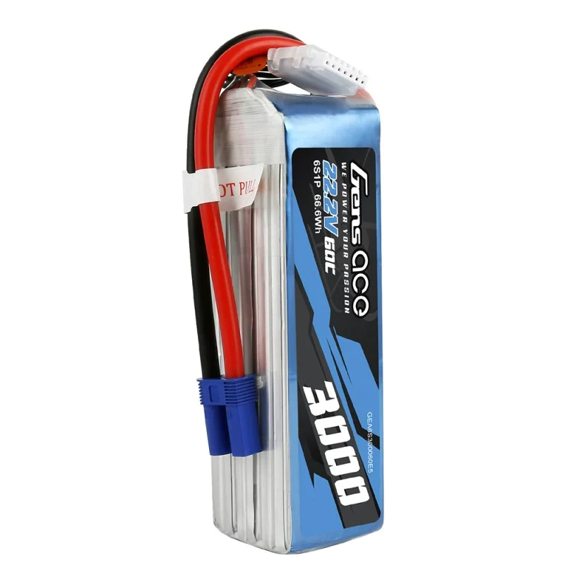 Gens Ace 3000mAh 22,2V 60C 6S1P Lipo-Akkupack mit EC5-Stecker