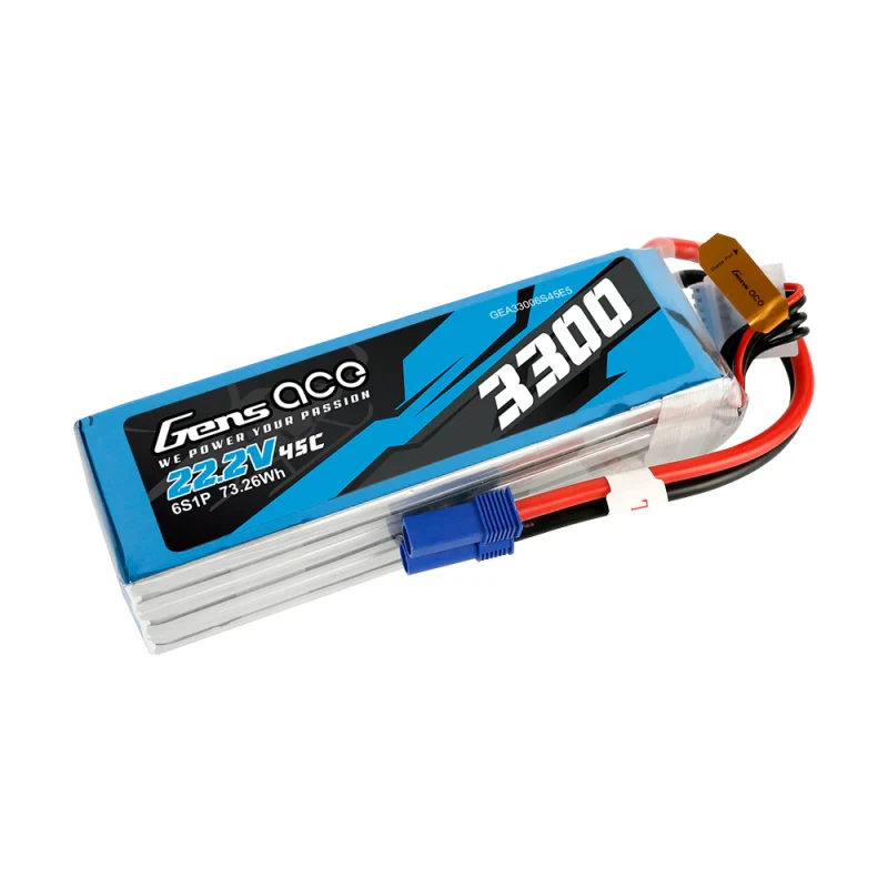 Gens Ace 3300mAh 22,2V 45C 6S1P Lipo Akku Pack mit EC5 Stecker