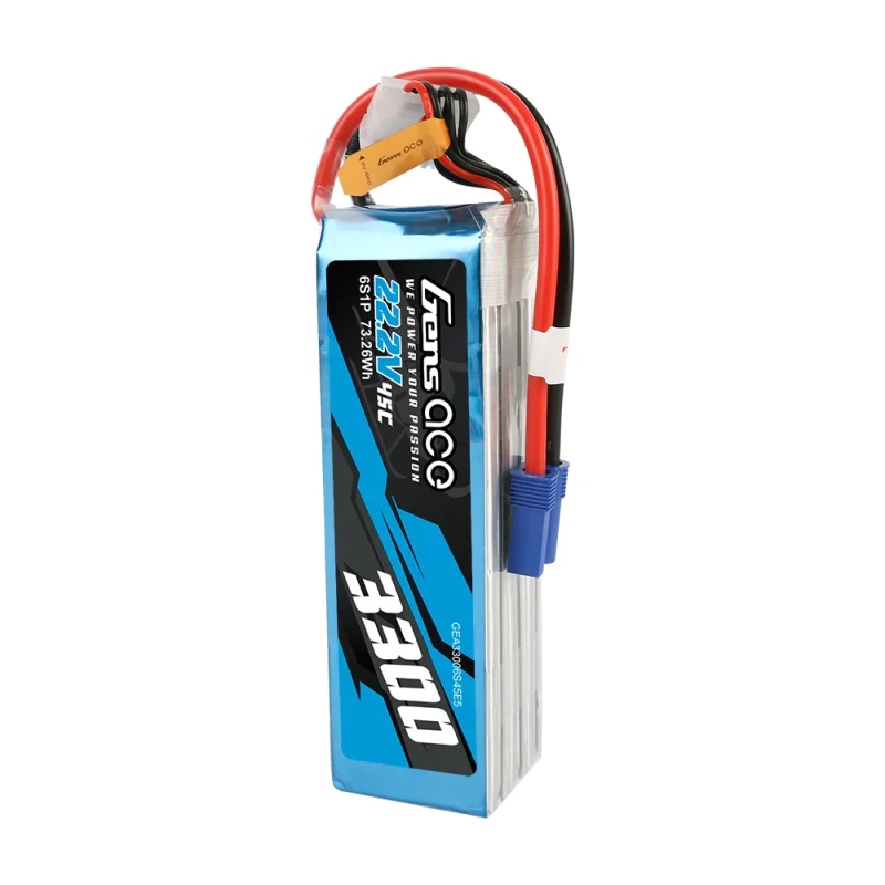 Gens Ace 3300mAh 22,2V 45C 6S1P Lipo Akku Pack mit EC5 Stecker